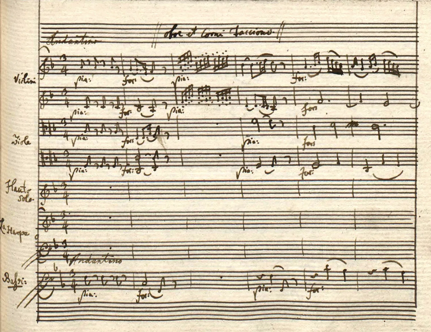 Manuscript score of medieval music