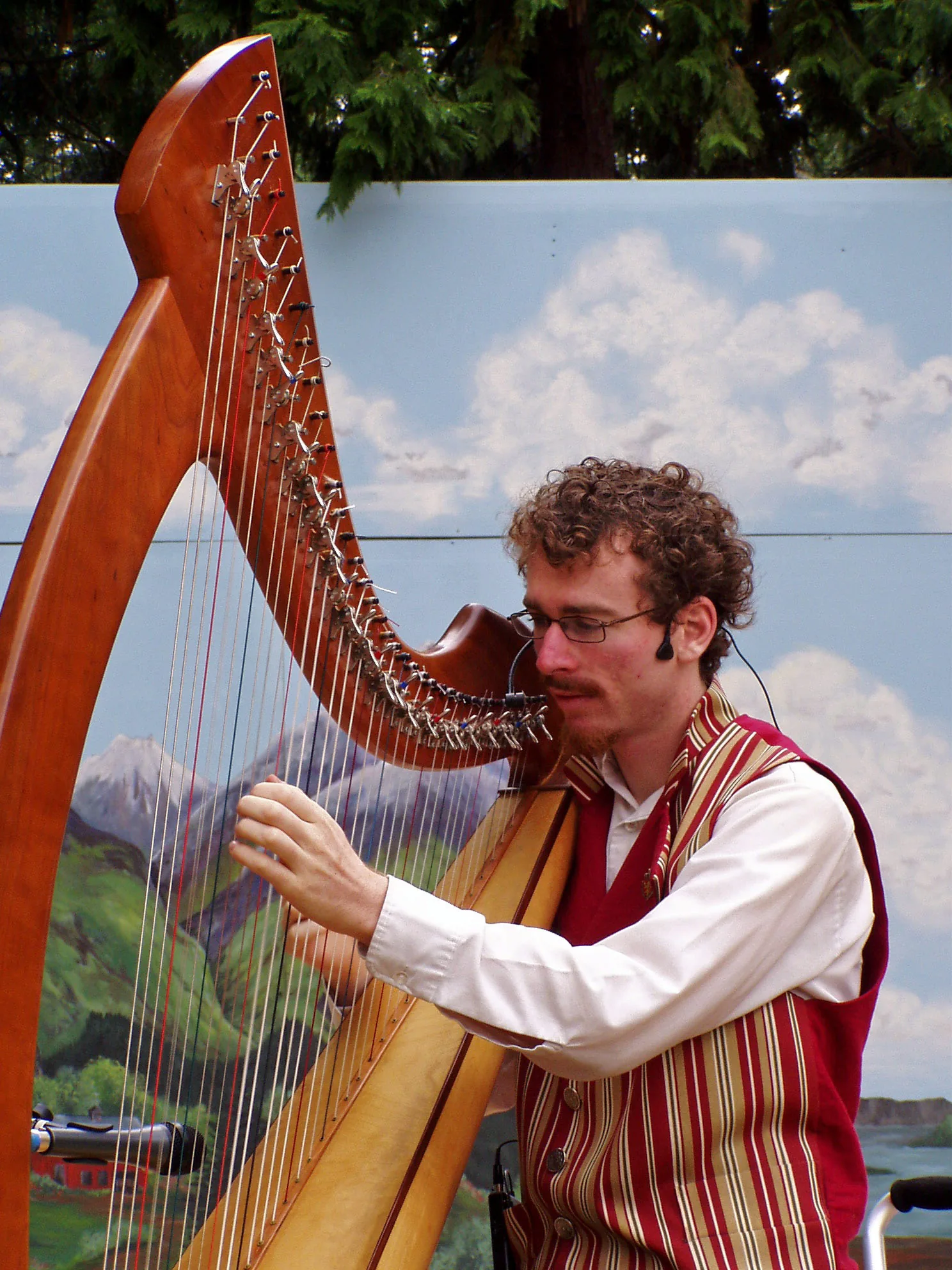 musician playing the Celtic harp musician playing the Celtic harp