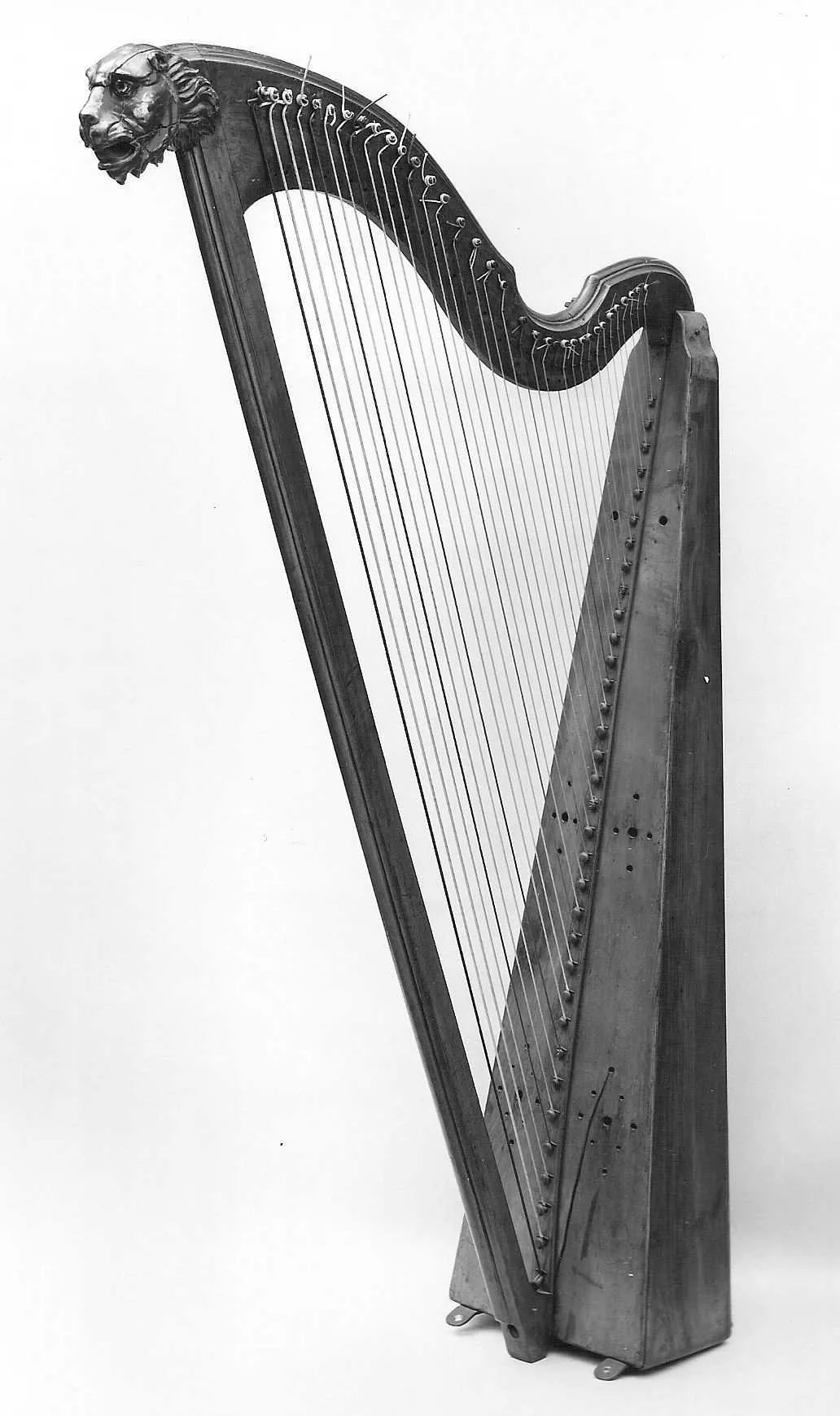 old harp with visible strings old harp with visible strings