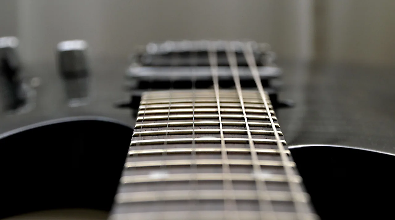 close-up of guitar strings close-up of guitar strings