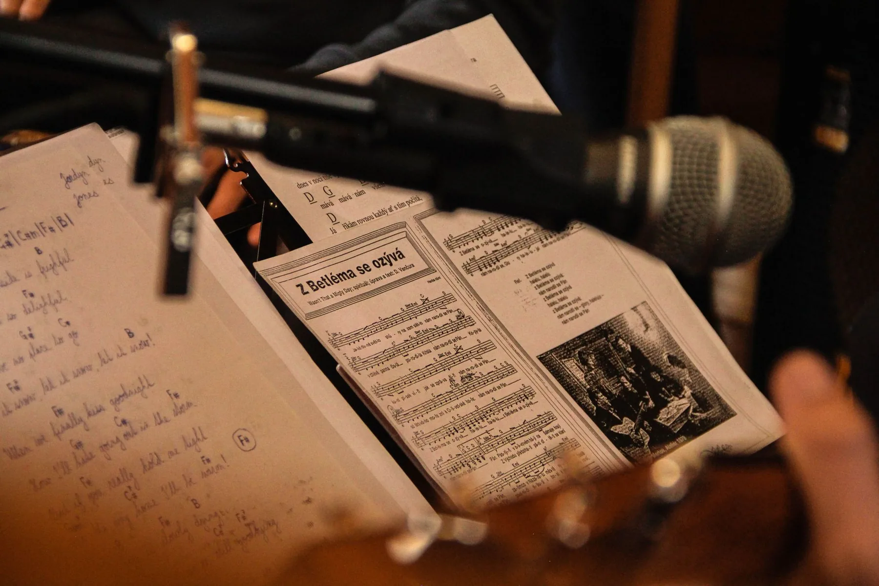 sheet music on a practice stand