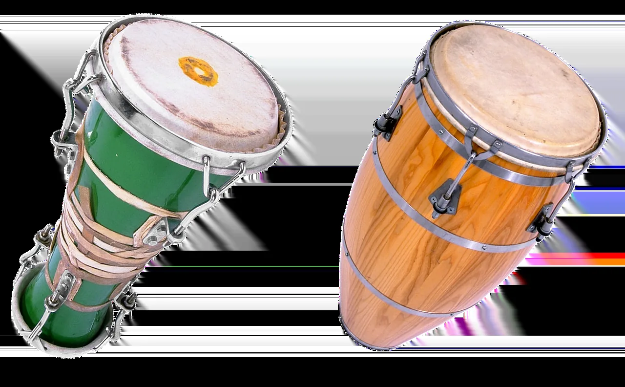 wooden African djembe drums