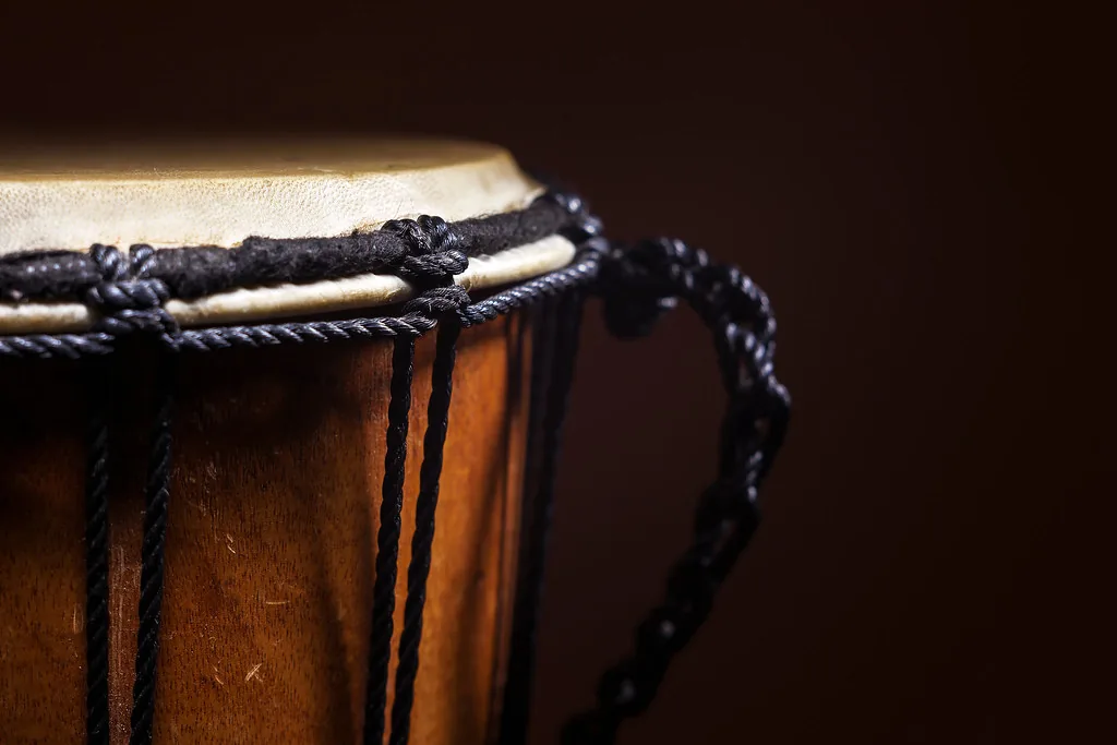 Close-up of a djembe drum Close-up of a djembe drum