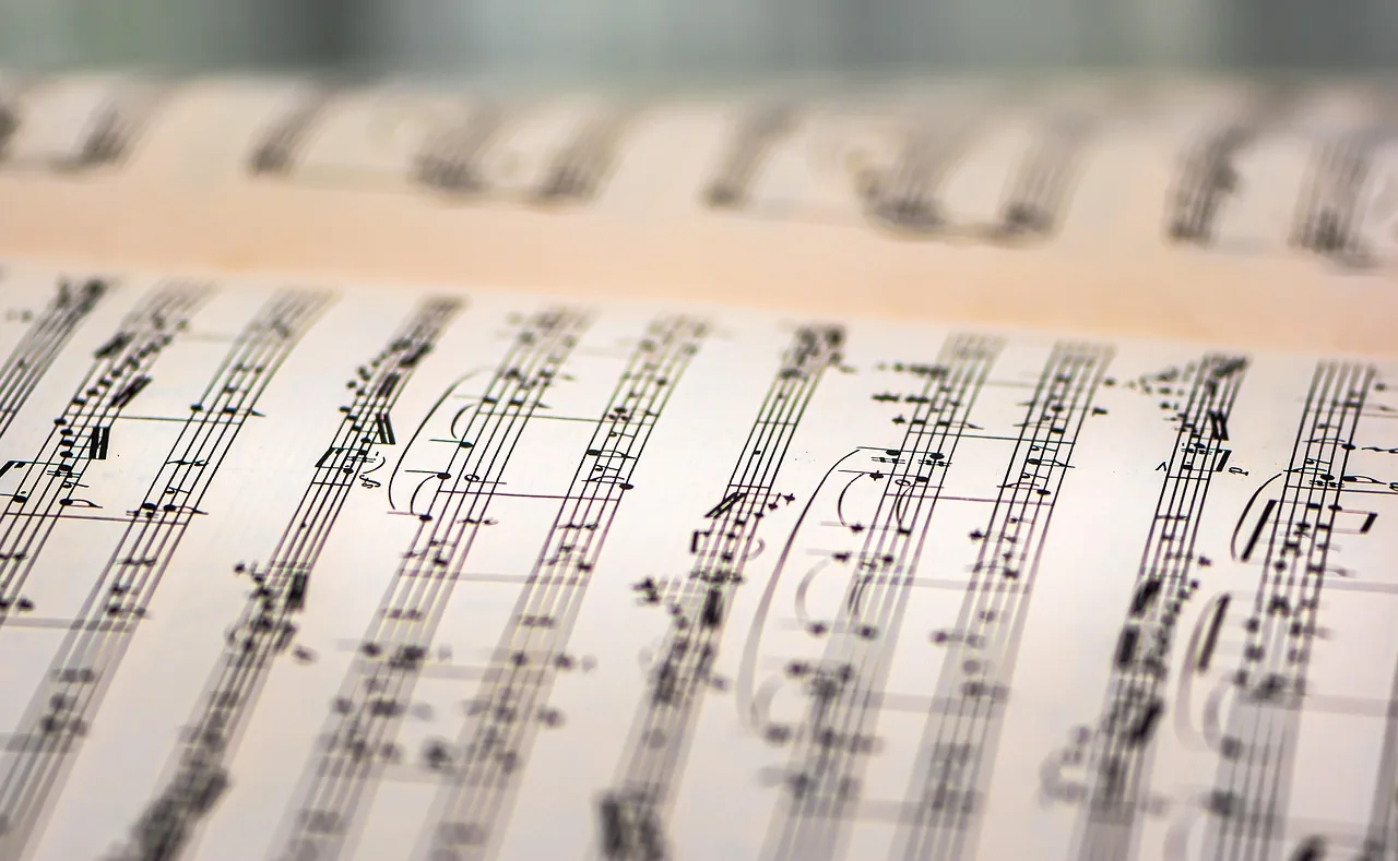 close-up of sheet music close-up of sheet music